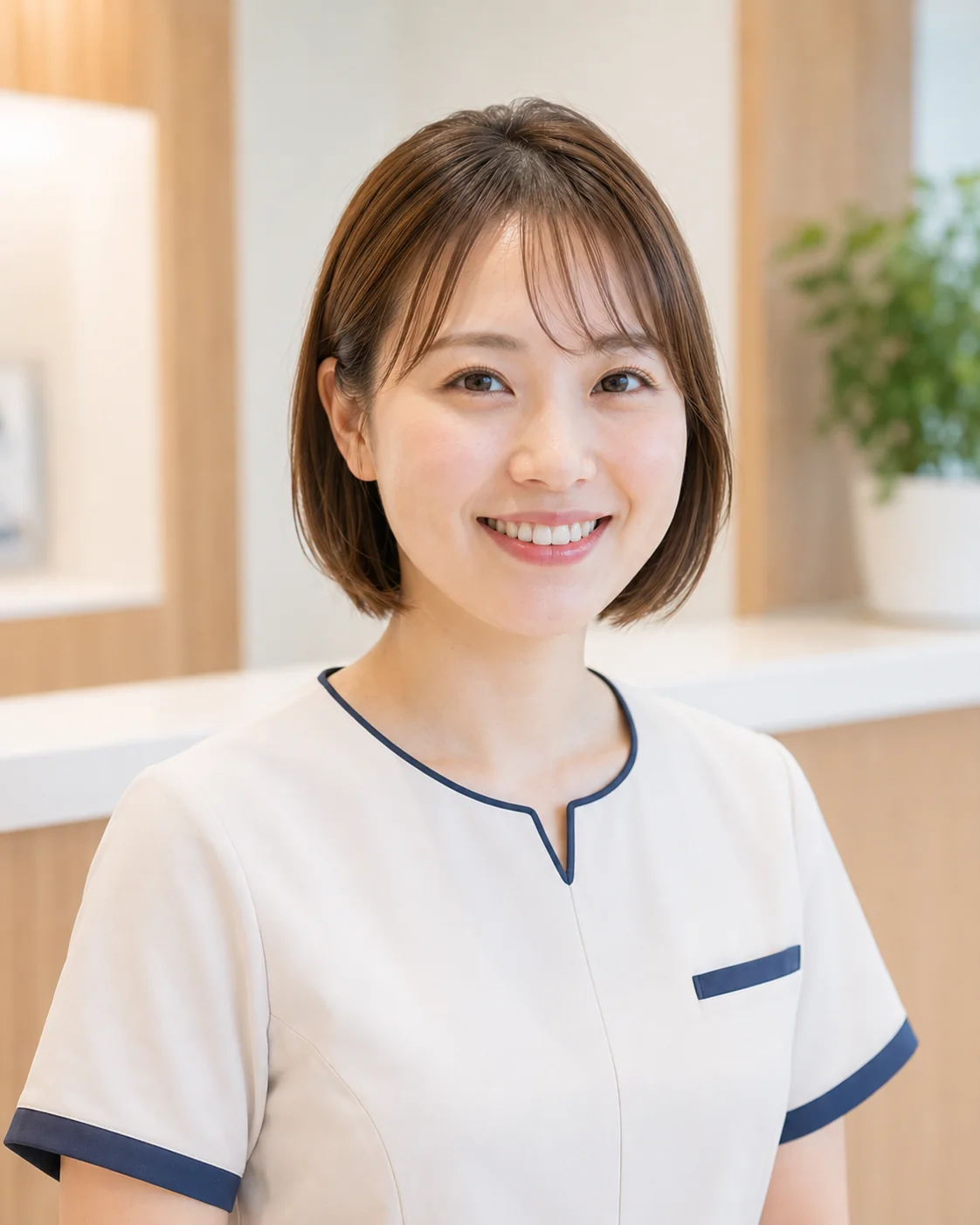 鈴木 彩（受付・歯科助手）のイメージ（AI生成サンプル・本実装で実写に差し替え）